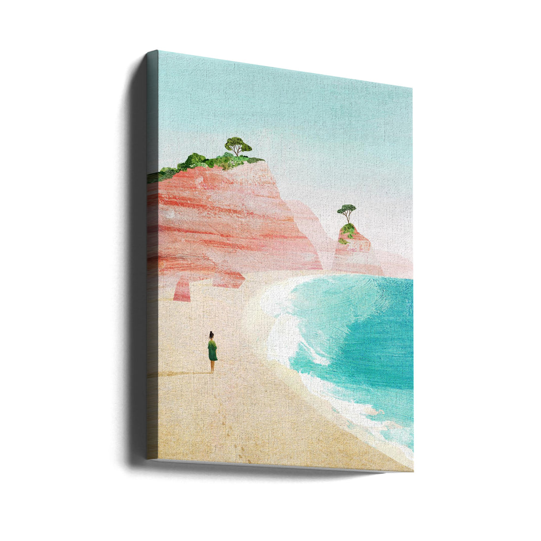 Beach Girl by Longwayhome | Coastal Summer Seascape, Large Canvas Wall Art Print | Artsy Earth