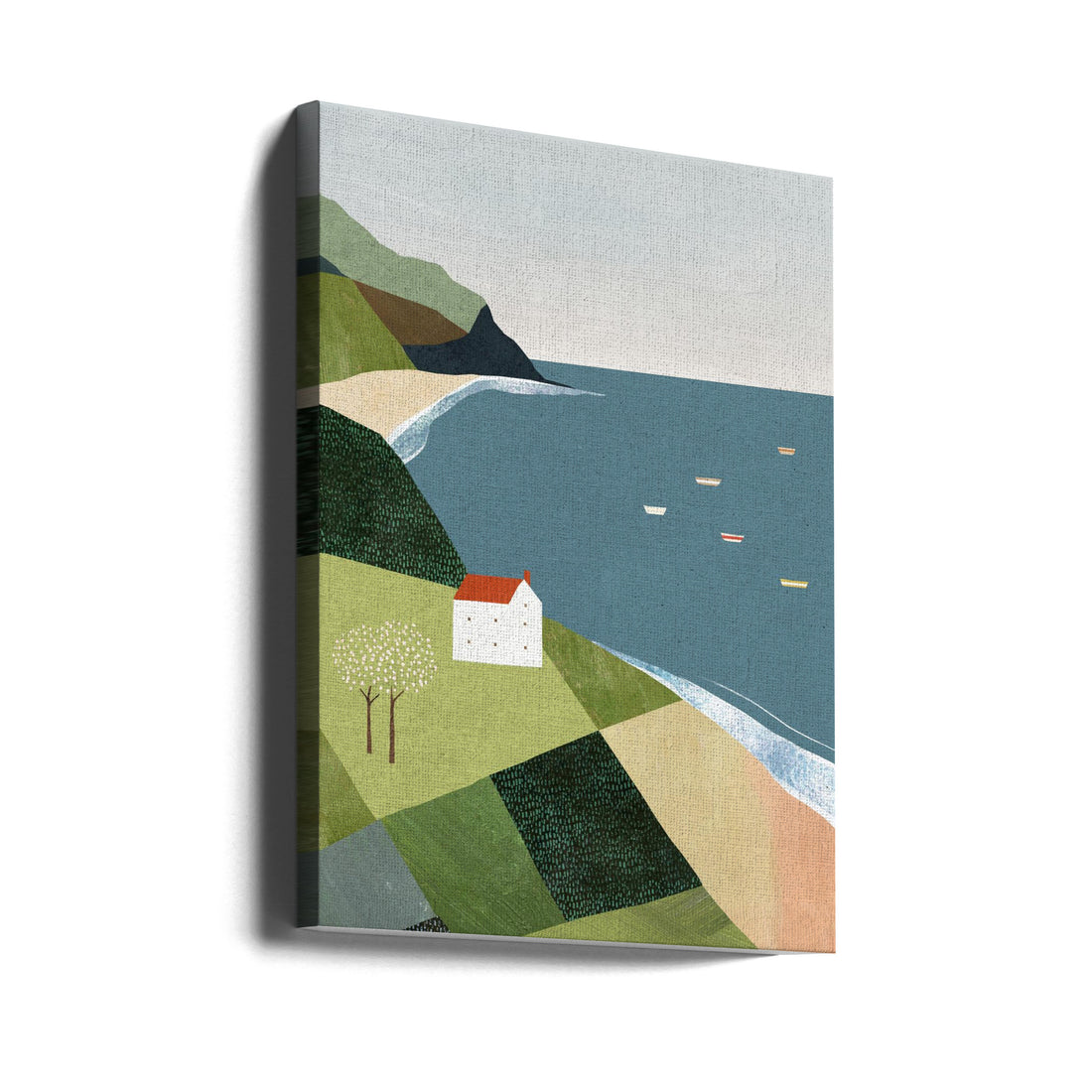 House on the Cliff by Longwayhome | Coastal Landscape Seascape, Large Canvas Wall Art Print | Artsy Earth