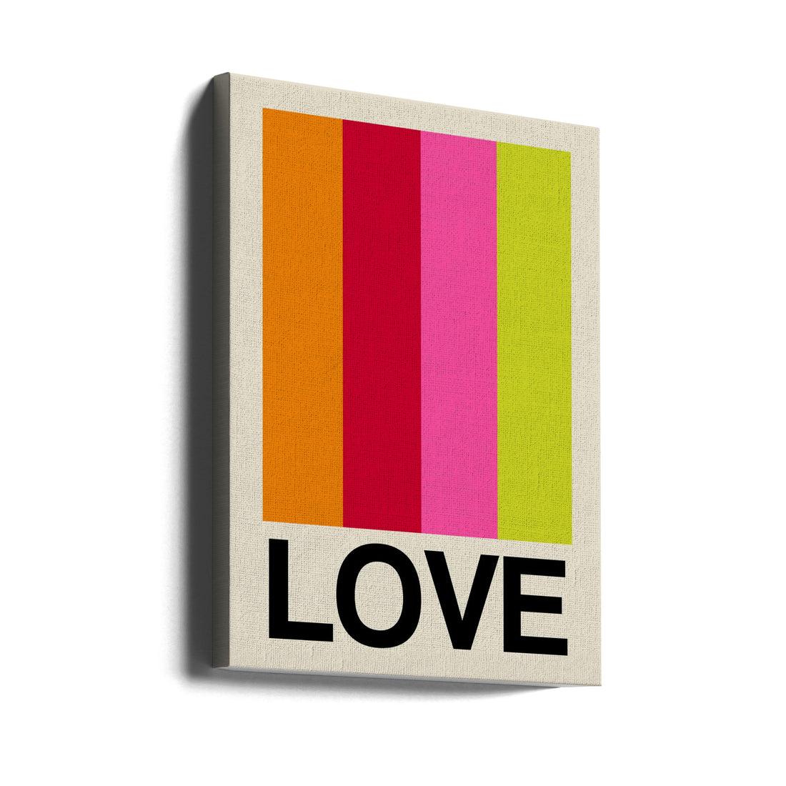 Retro Stripe Love by Frances Collett | Retro Typography Poster, Large Canvas Wall Art Print | Artsy Earth