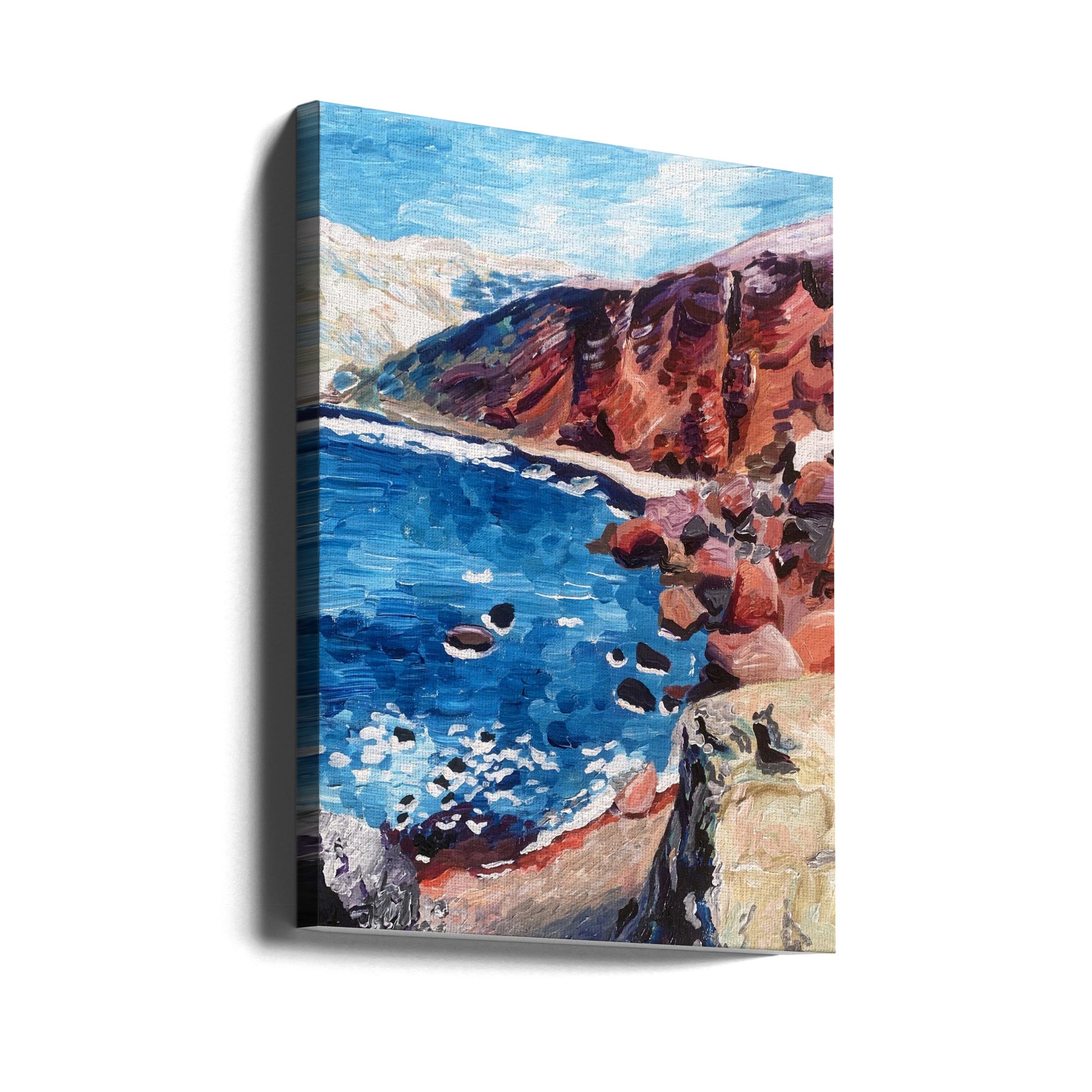 Red Sand Beach by Key And Sea Creative | Santorini Coastal Landscape, Large Canvas Wall Art Print | Artsy Earth