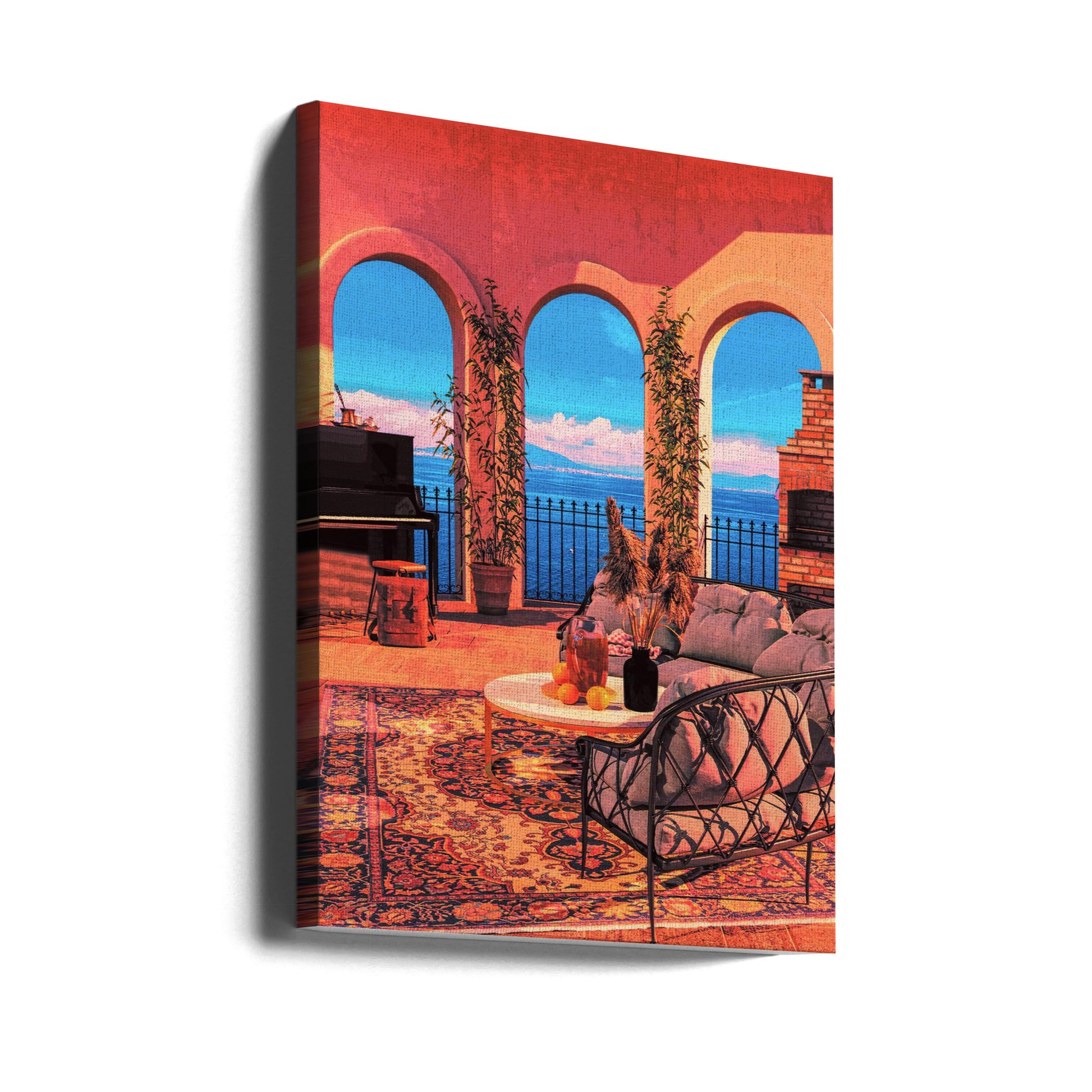 Piano Terrace by Cosmozach | Surreal Architectural Fantasy, Large Canvas Wall Art Print | Artsy Earth