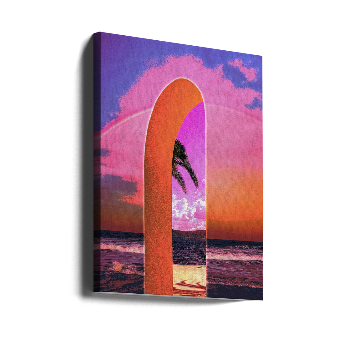 Portal Vaporwave by Cosmozach | Surreal Beach Portal, Large Canvas Wall Art Print | Artsy Earth