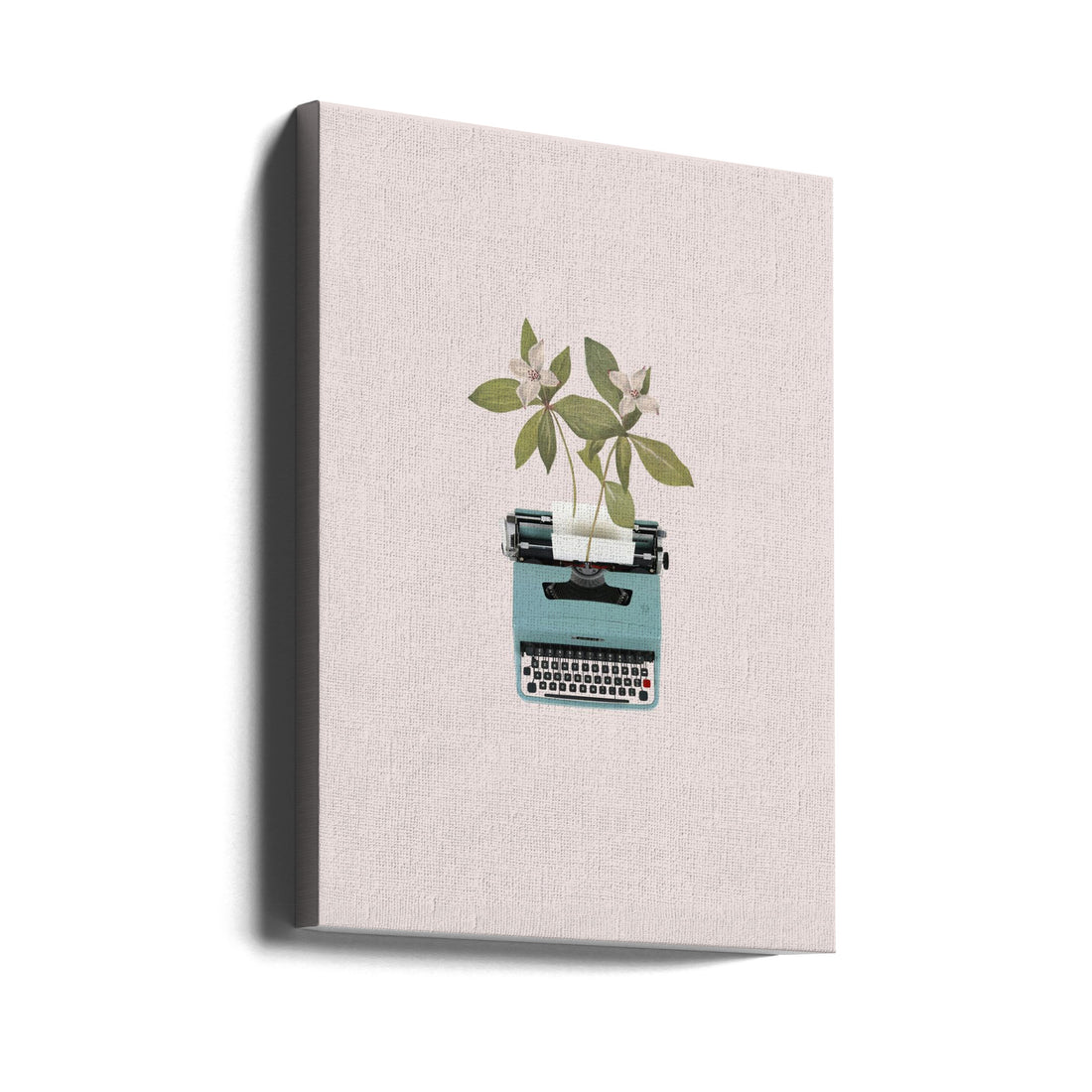 Botanical Typewriter by Frida Floral Studio | Vintage Floral Minimal, Large Canvas Wall Art Print | Artsy Earth