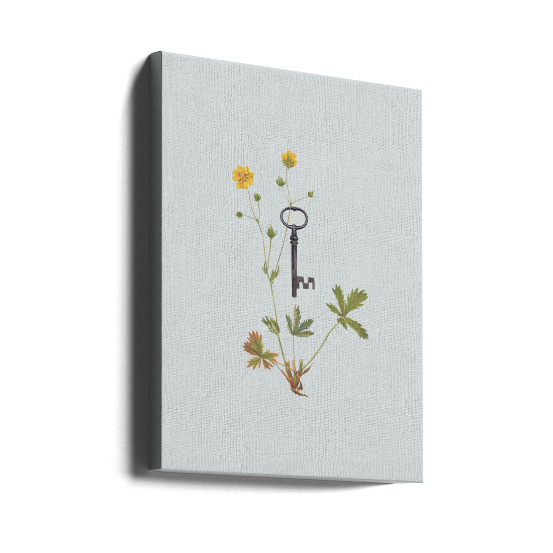 Botanical Vintage Key by Frida Floral Studio | Floral Botanical Minimalist, Large Canvas Wall Art Print | Artsy Earth