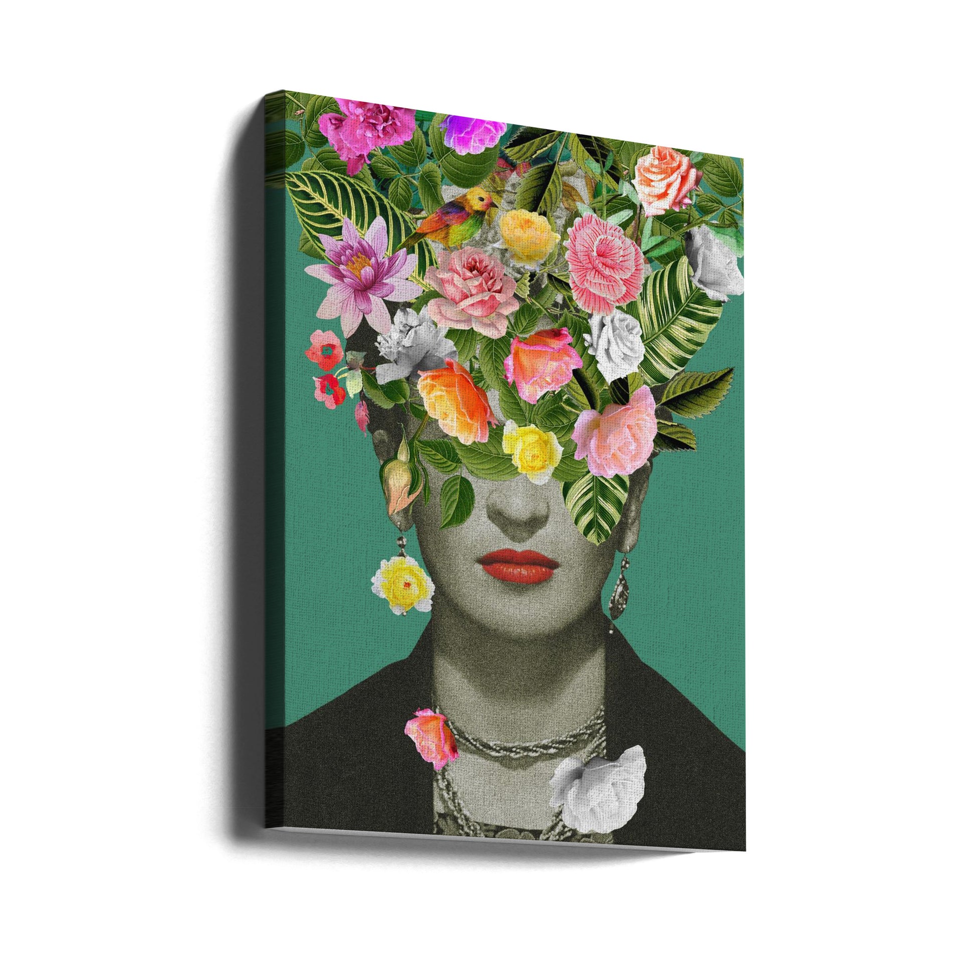 Floral Frida by Frida Floral Studio | Botanical Floral Portrait, Large Canvas Wall Art Print | Artsy Earth