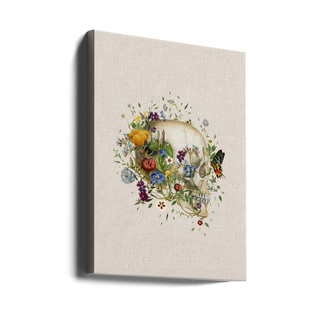 Floral Skull by Frida Floral Studio | Botanical Skull Surrealism, Large Canvas Wall Art Print | Artsy Earth