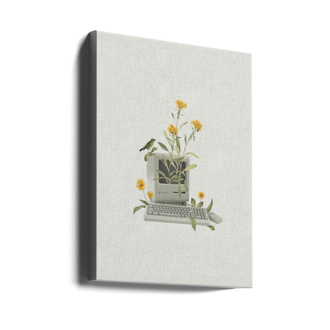 Floral Vintage Computer by Frida Floral Studio | Minimalist Botanical Surrealism, Large Canvas Wall Art Print | Artsy Earth