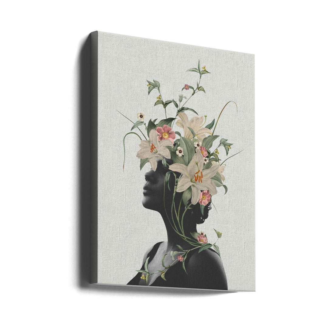 Floral Woman Portrait by Frida Floral Studio | Botanical Flower Collage, Large Canvas Wall Art Print | Artsy Earth