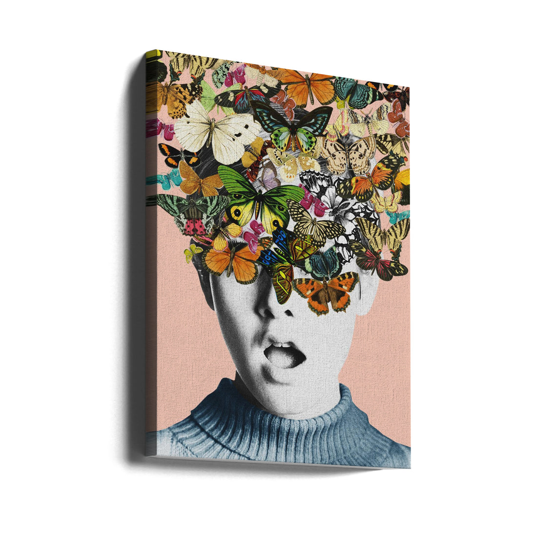 Twiggy Surprise by Frida Floral Studio | Surreal Butterfly Portrait, Large Canvas Wall Art Print | Artsy Earth