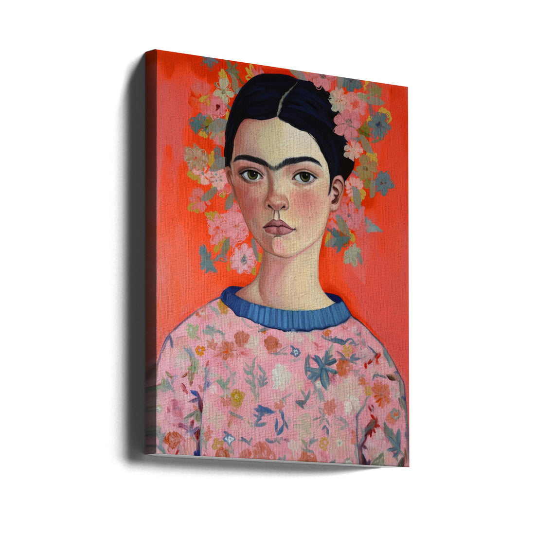 Young Frida by Treechild | Colorful Portrait Girl, Large Canvas Wall Art Print | Artsy Earth