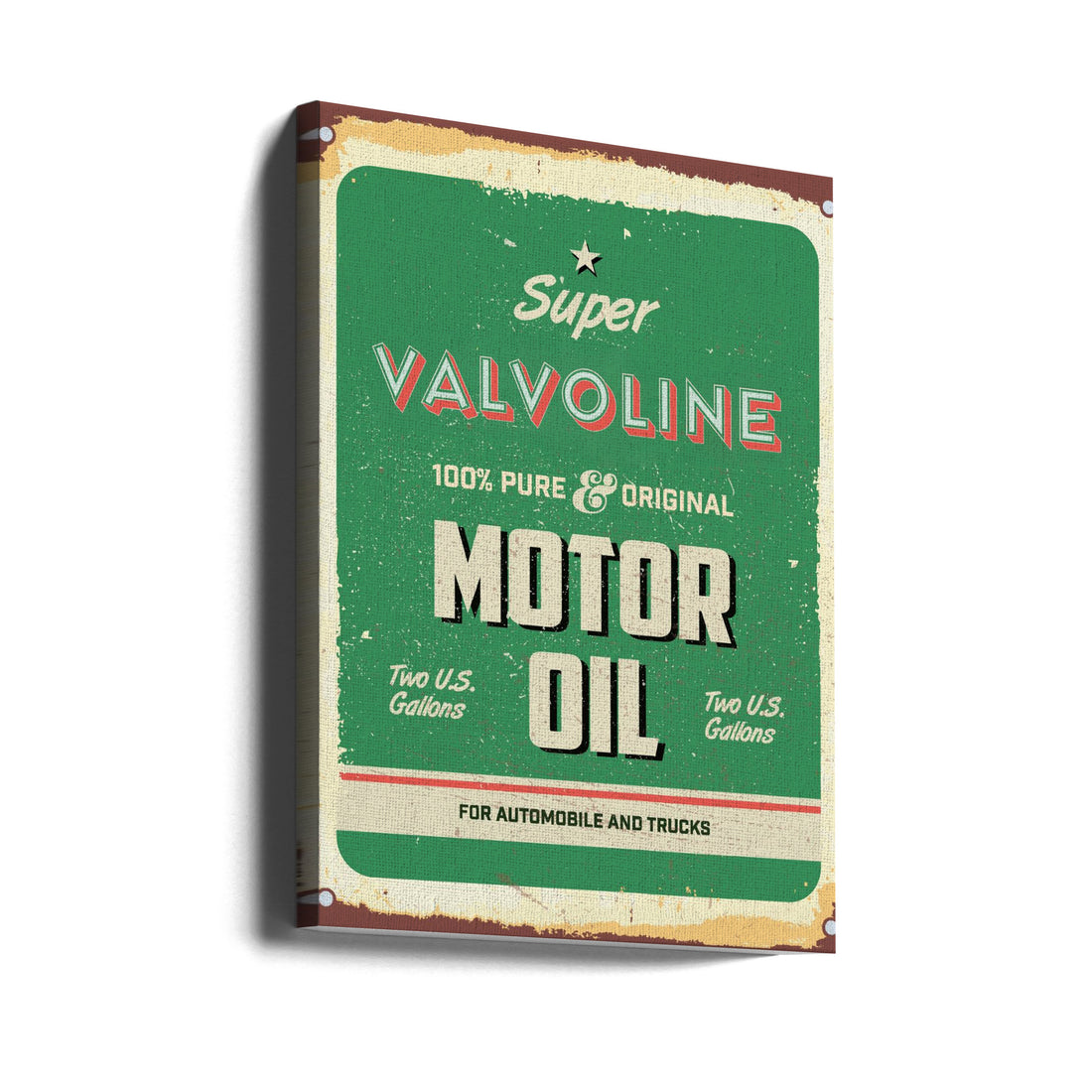 Valvoline Retro Sign by Fadil Roze | Vintage American Oil, Large Canvas Wall Art Print | Artsy Earth