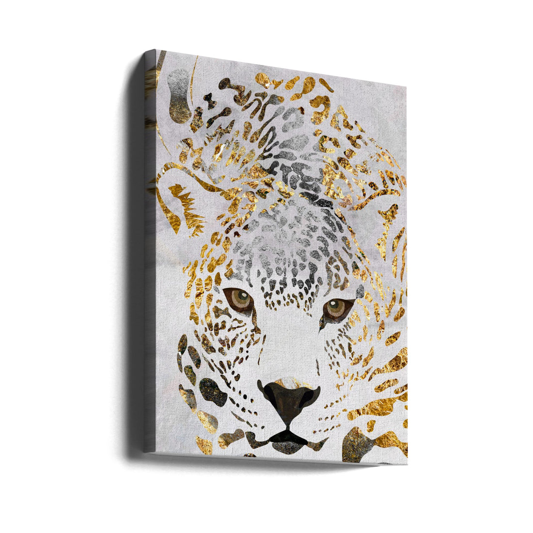 Grunge Jaguar Gold by Sarah Manovski | Abstract Animal Portrait, Large Canvas Wall Art Print | Artsy Earth