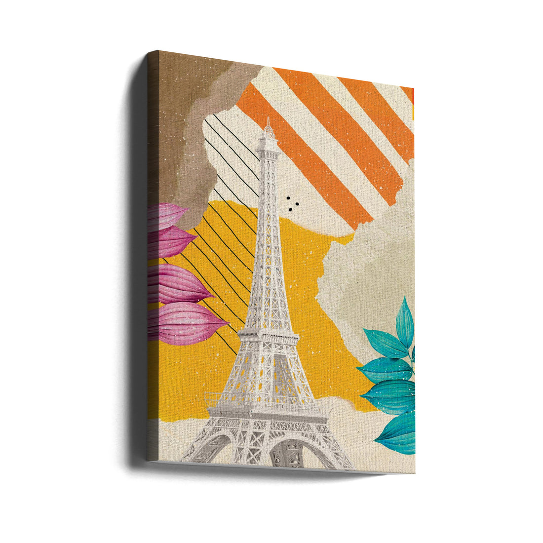 Spring in Paris by Aylin Demir | Iconic Tower Illustration, Large Canvas Wall Art Print | Artsy Earth