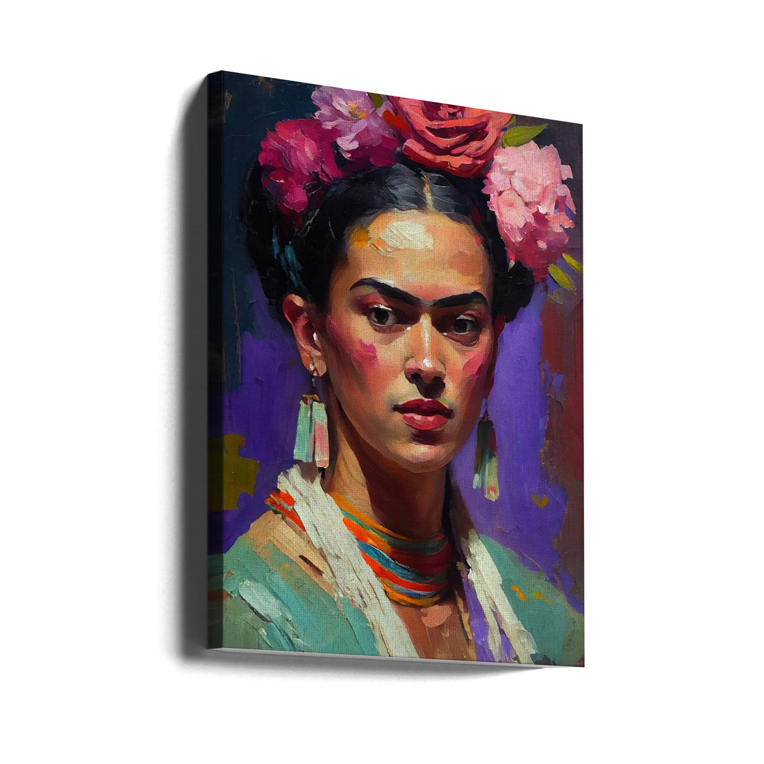 Portrait Of Frida by Treechild | Colorful Digital Portrait, Large Canvas Wall Art Print | Artsy Earth