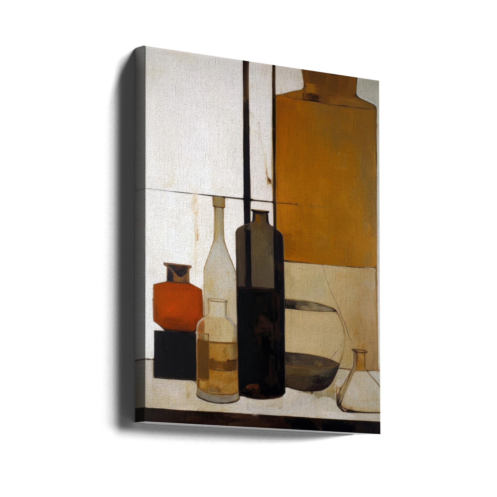 Brown Bottles by Treechild | Kitchen Still Life, Large Canvas Wall Art Print | Artsy Earth