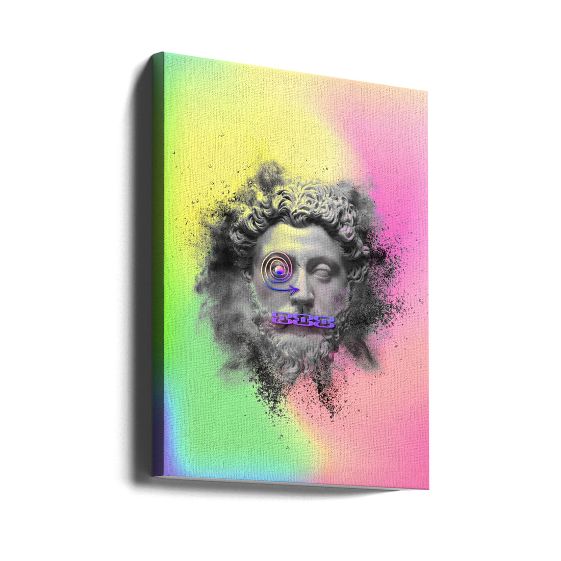 Greek God Portrait by Fadil Roze | Holographic Classical Sculpture, Large Canvas Wall Art Print | Artsy Earth