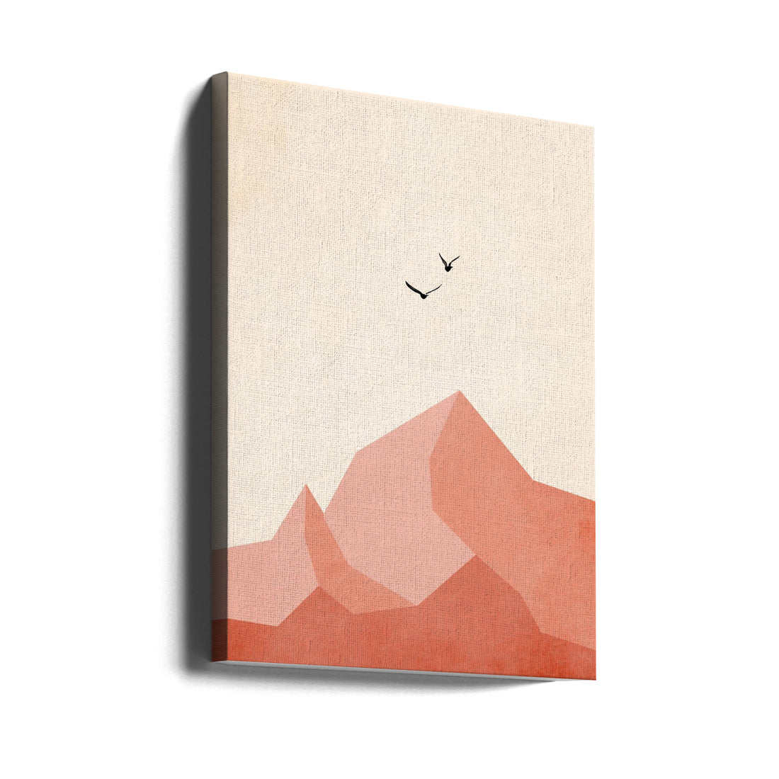 Red Mountain Bird by Kubistika | Red Mountain Illustration, Large Canvas Wall Art Print | Artsy Earth