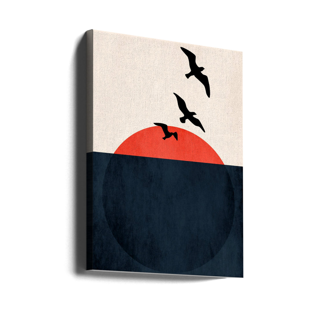 Sunset Breeze by Kubistika | Seagull Silhouette Illustration, Large Canvas Wall Art Print | Artsy Earth