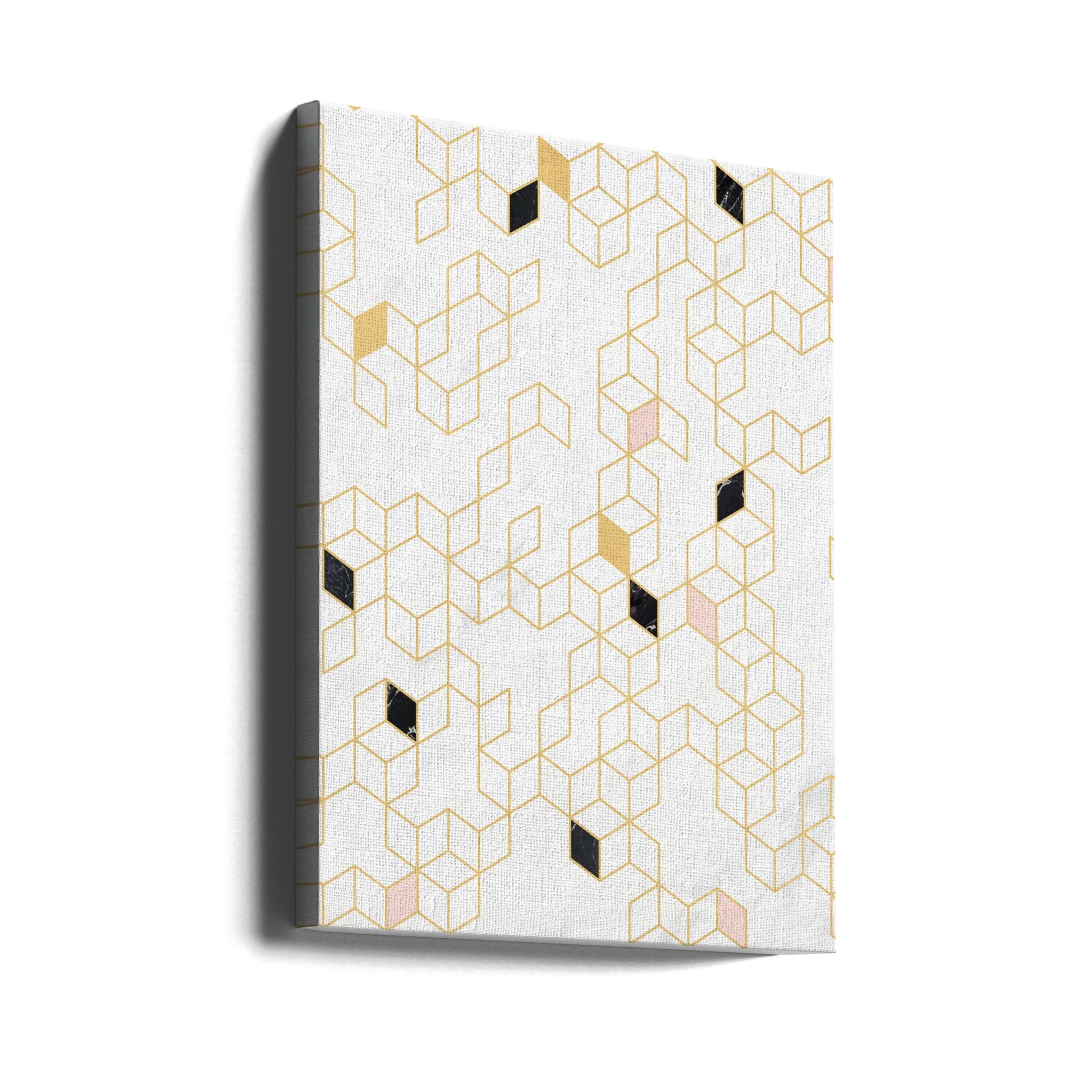 Golden Hexagons by Florent Bodart | Geometric Gold Pattern, Large Canvas Wall Art Print | Artsy Earth