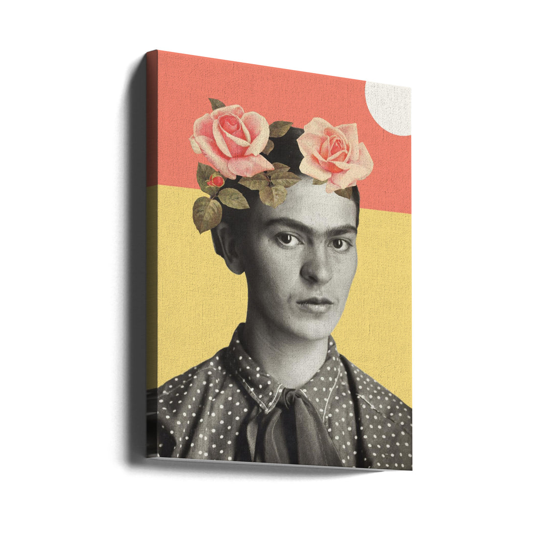 Frida Floral Portrait by Florent Bodart | Artistic Portrait Montage, Large Canvas Wall Art Print | Artsy Earth