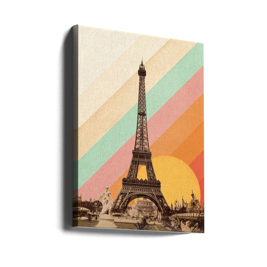 Eiffel Tower Rainbow by Florent Bodart | Paris Architecture Cityscape, Large Canvas Wall Art Print | Artsy Earth