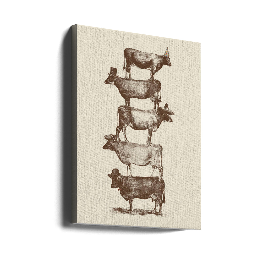 Cow Cow Nuts by Florent Bodart | Funny Farm Animals, Large Canvas Wall Art Print | Artsy Earth