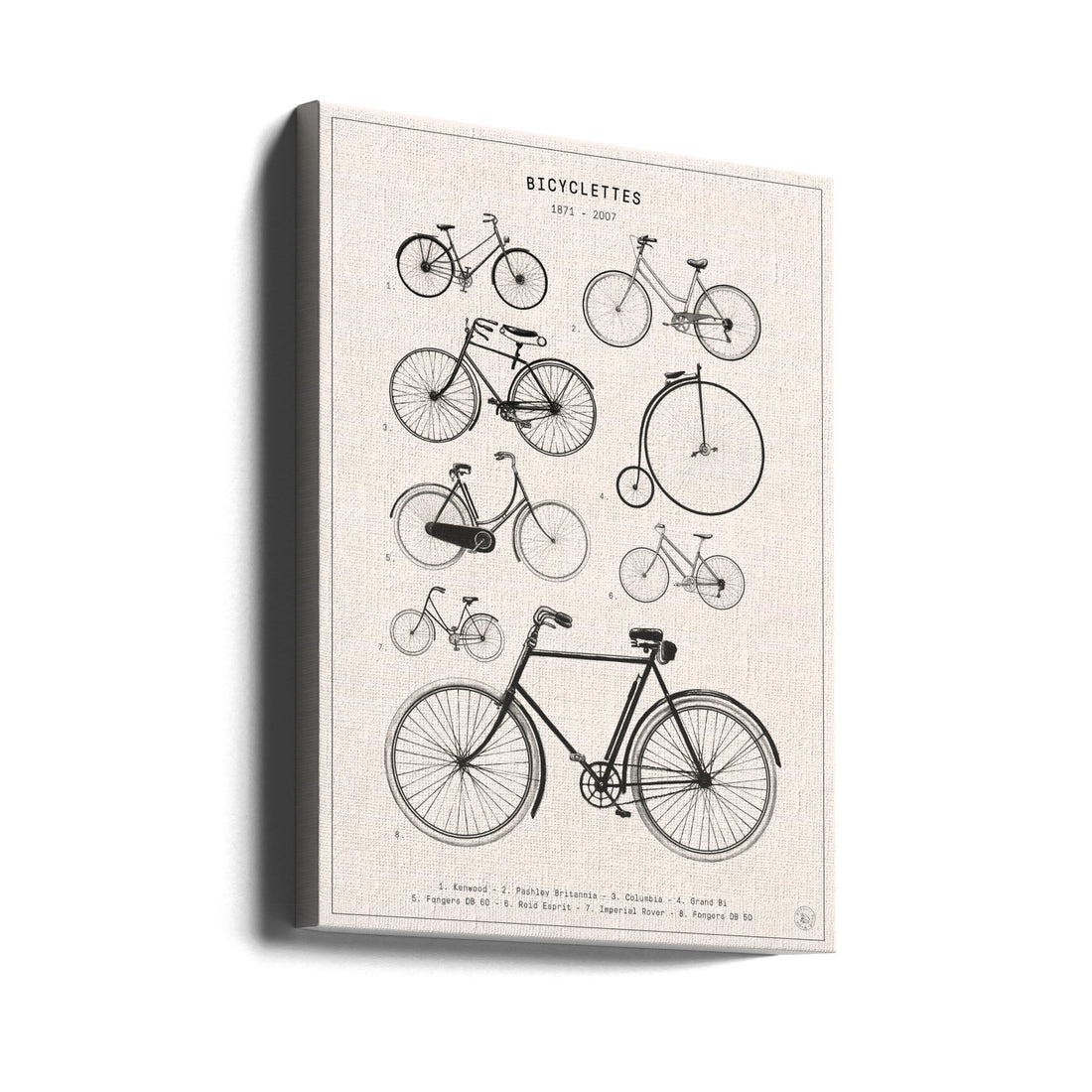 Vintage Bicycle Art by Florent Bodart | Black And White Transportation, Large Canvas Wall Art Print | Artsy Earth