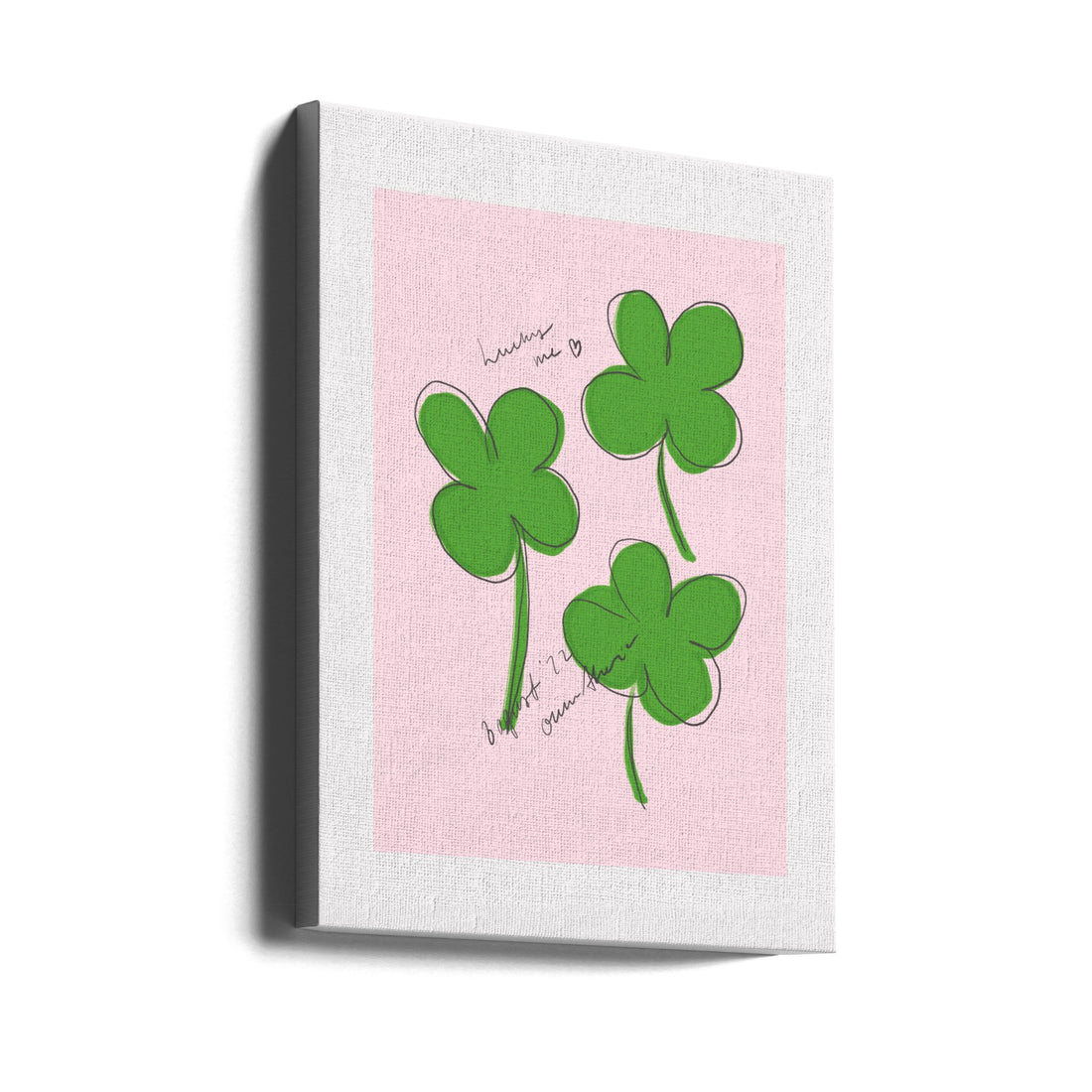 Lucky Me by Athene Fritsch | Four Leaf Clover Illustration, Large Canvas Wall Art Print | Artsy Earth