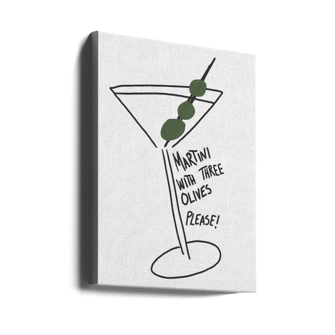 Martini Three Olives by Athene Fritsch | Minimalist Line Art Cocktail, Large Canvas Wall Art Print | Artsy Earth