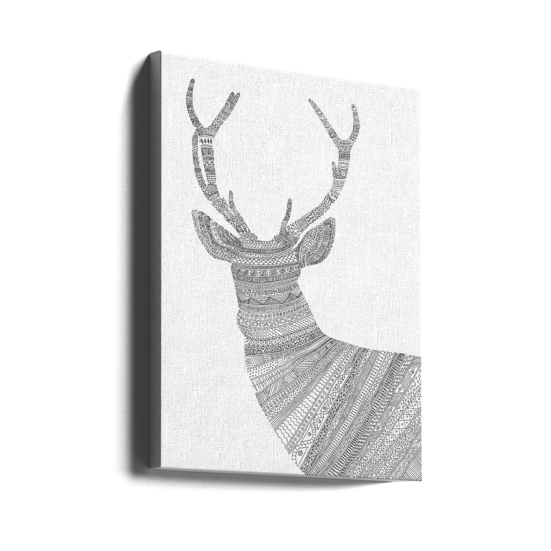 Stag White by Florent Bodart | Geometric Deer Illustration, Large Canvas Wall Art Print | Artsy Earth