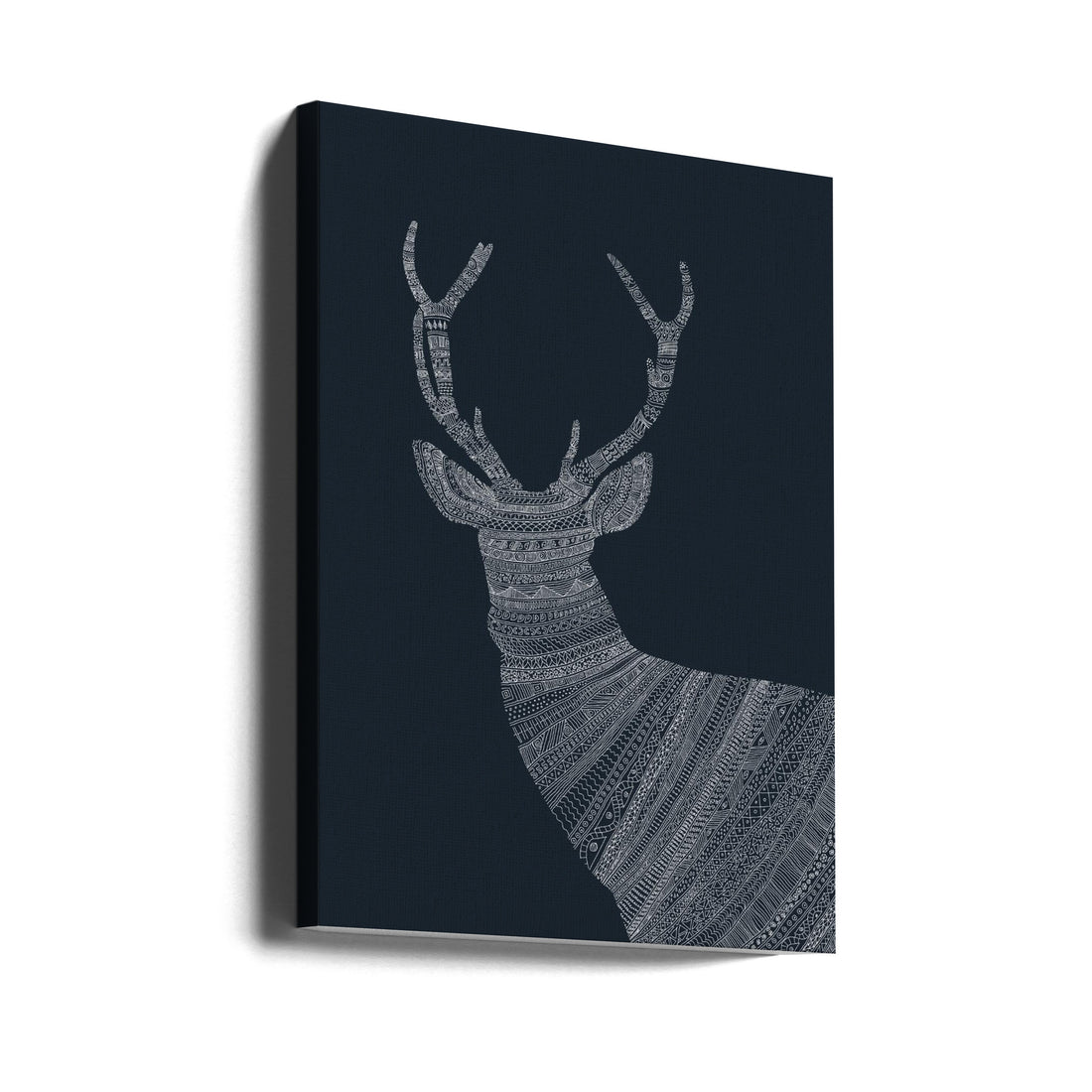 Stag Blue by Florent Bodart | Abstract Deer Pattern, Large Canvas Wall Art Print | Artsy Earth