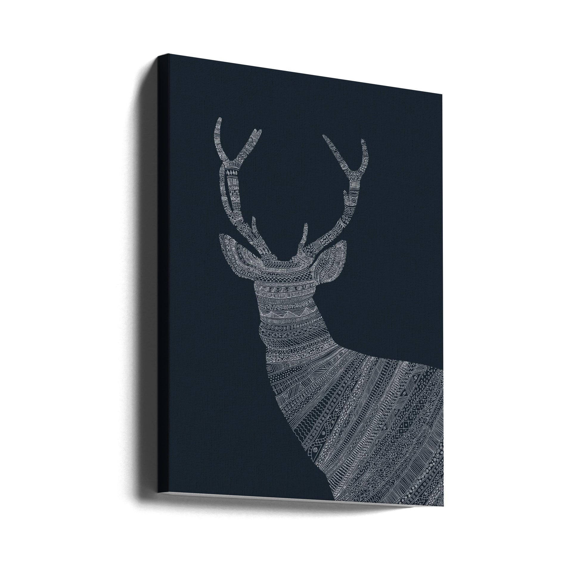 Stag Blue by Florent Bodart | Abstract Deer Pattern, Large Canvas Wall Art Print | Artsy Earth