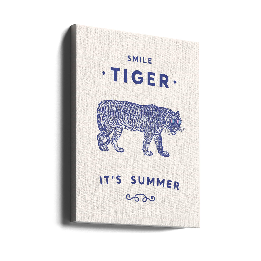 Smile Tiger by Florent Bodart | Wildlife Tiger Illustration, Large Canvas Wall Art Print | Artsy Earth