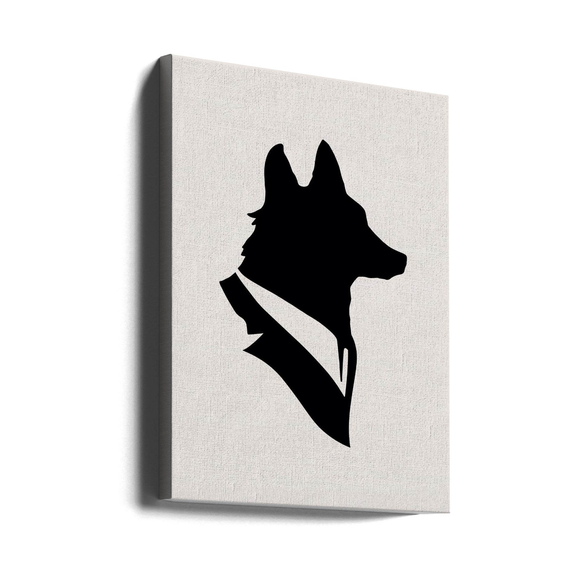 Black Dog Silhouette by Florent Bodart | Monochrome Pet Graphic, Large Canvas Wall Art Print | Artsy Earth