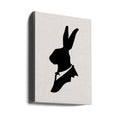 Bunny Silhouette Art by Florent Bodart | Black White Animal Illustration, Large Canvas Wall Art Print | Artsy Earth