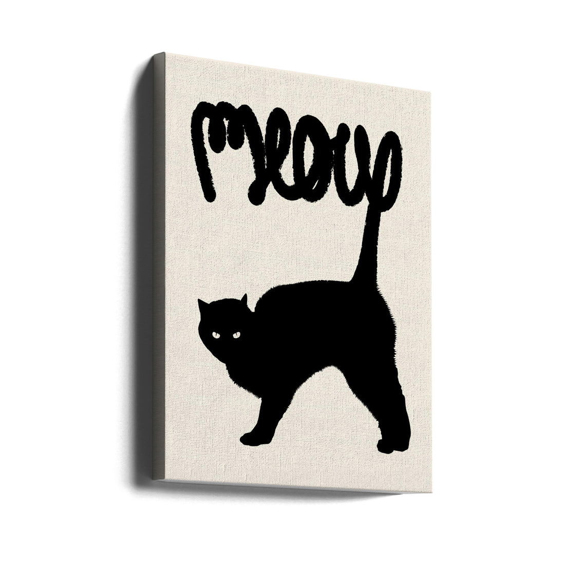 Cat Pet Text by Florent Bodart | Feline Animal Graphic, Large Canvas Wall Art Print | Artsy Earth