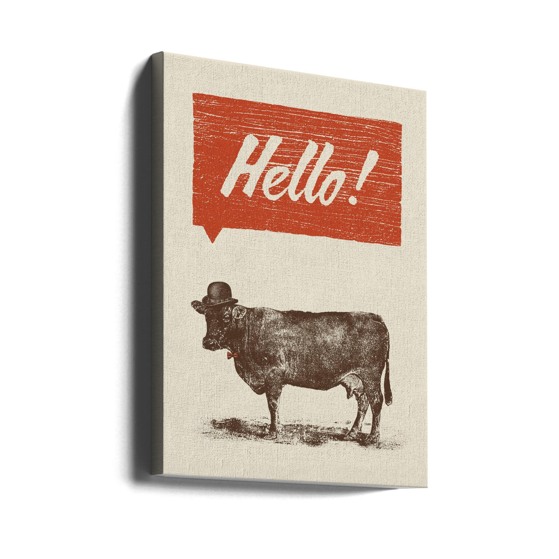 Hello Farm Animals by Florent Bodart | Countryside Cattle Illustration, Large Canvas Wall Art Print | Artsy Earth