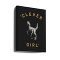 Clever Girl Dark by Florent Bodart | Dinosaur Wildlife Poster, Large Canvas Wall Art Print | Artsy Earth