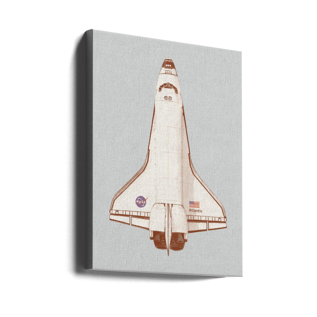 Atlantis Space Shuttle by Florent Bodart | Nasa Aviation Poster, Large Canvas Wall Art Print | Artsy Earth