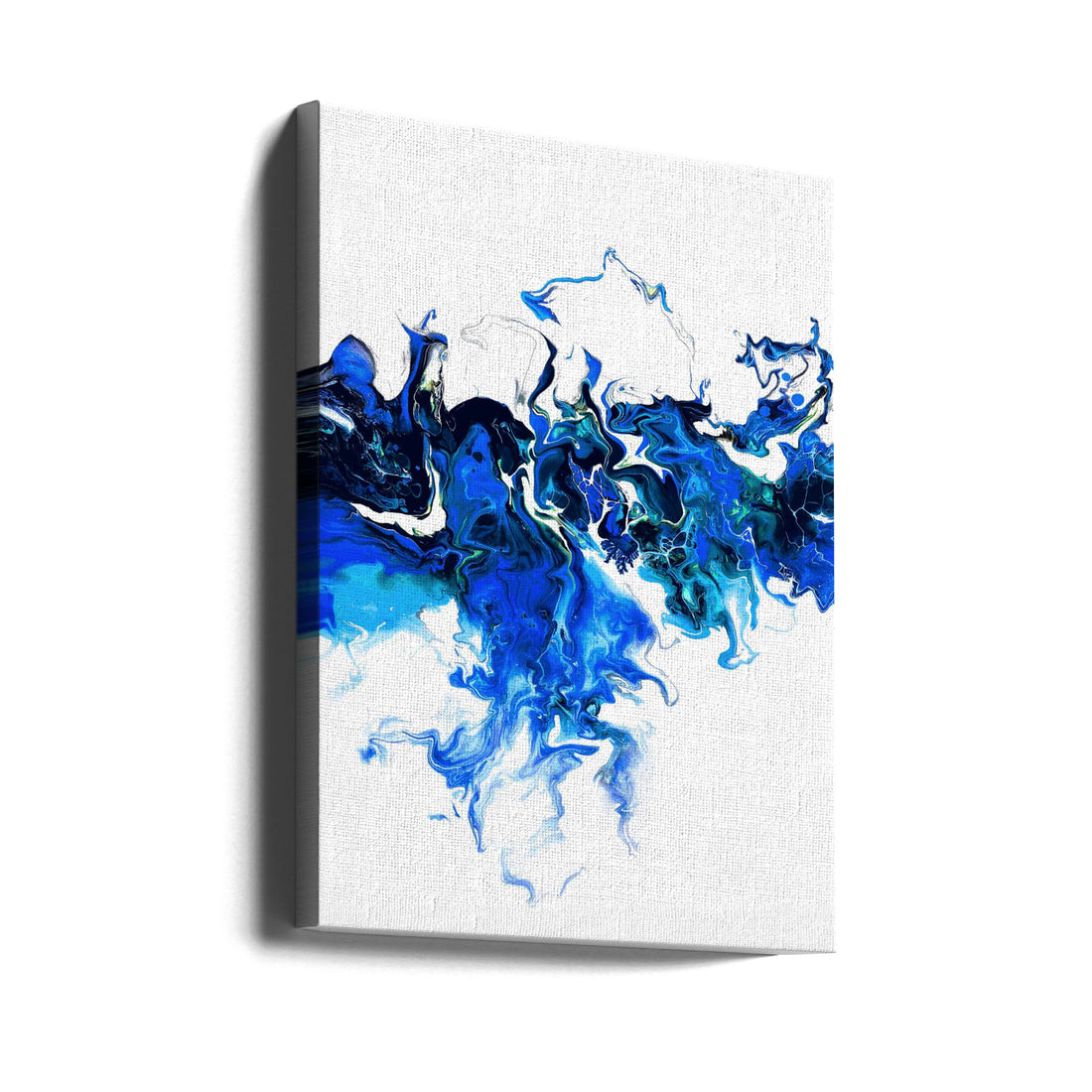 Blue Colorful White Wave by Alyson Storms | Contemporary Abstract Painting, Large Canvas Wall Art Print | Artsy Earth