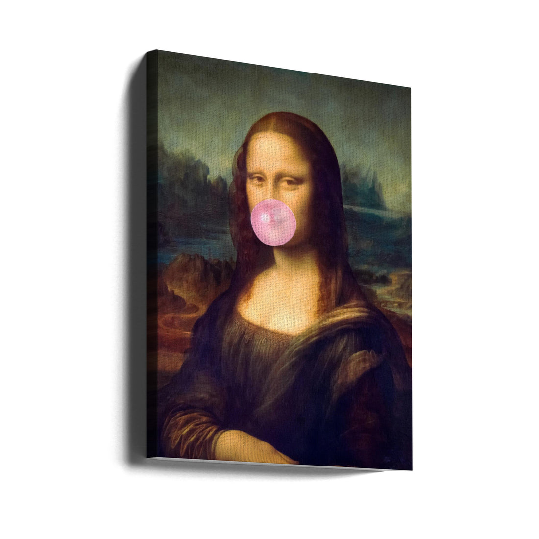 Mona Lisa Bubble Gum by Taudalpoi | Surreal Classic Portrait, Large Canvas Wall Art Print | Artsy Earth