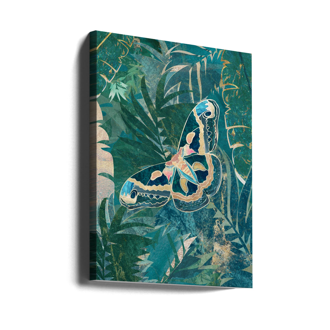 Moth in tropical leaves by Sarah Manovski | Exotic Jungle Insect, Large Canvas Wall Art Print | Artsy Earth