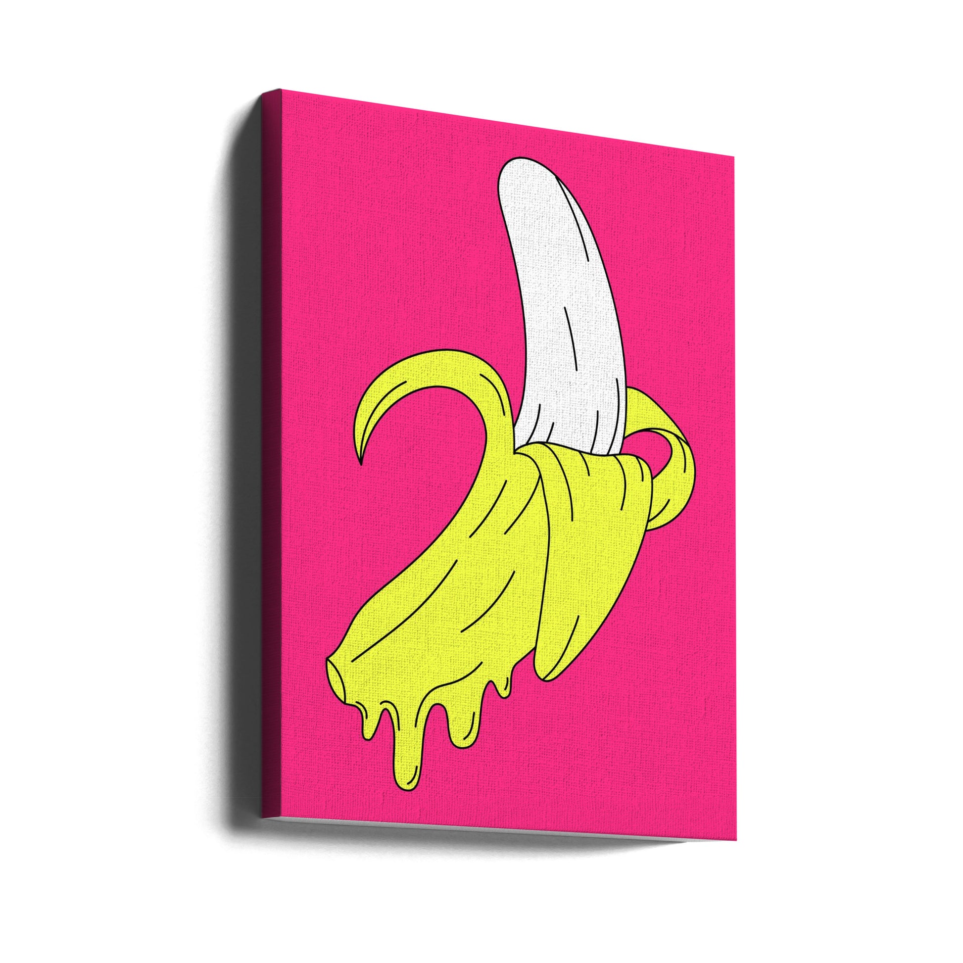 Melting Pink Banana by Jay Stanley | Colorful Food Illustration, Large Canvas Wall Art Print | Artsy Earth