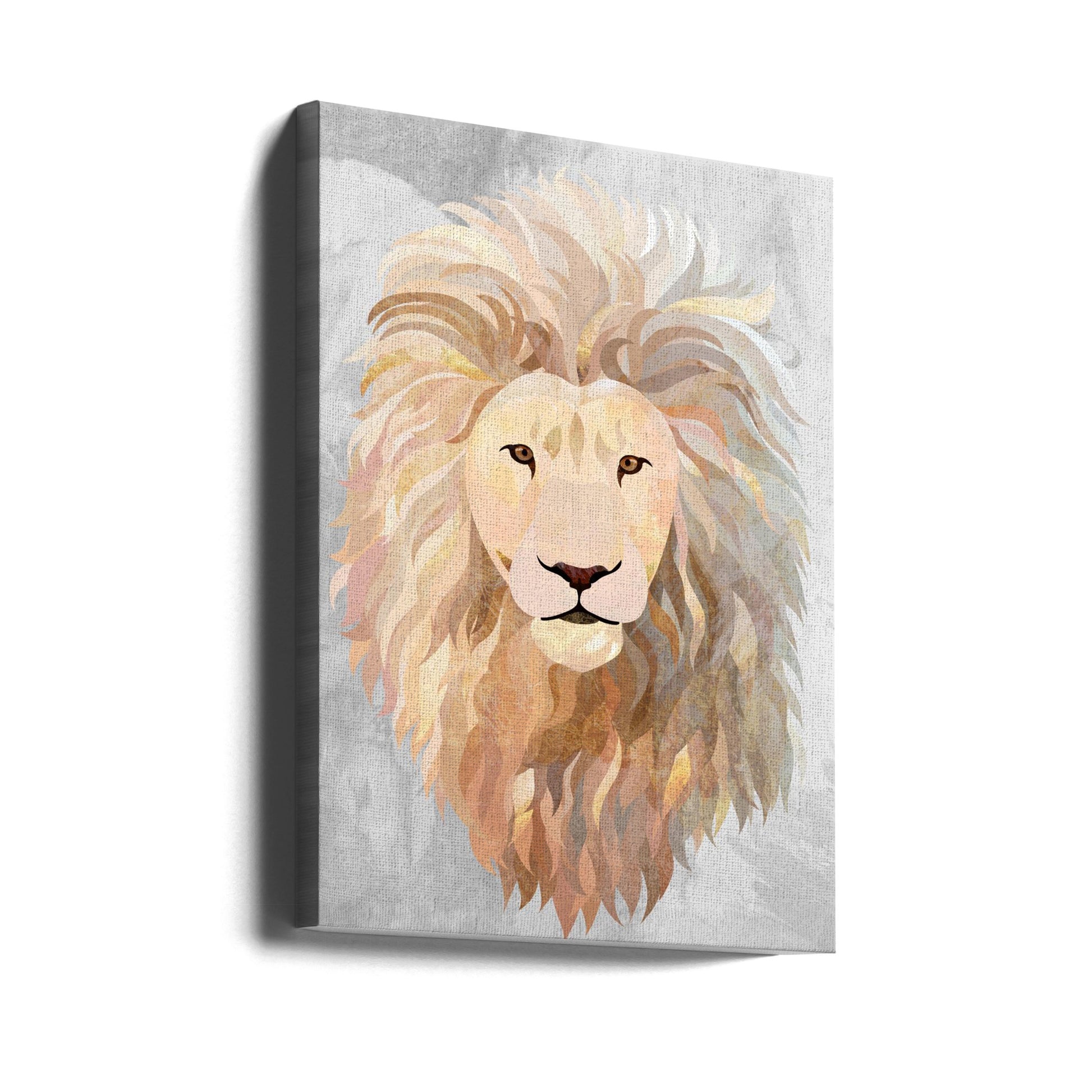 Golden Lion Portrait by Sarah Manovski | African Wildlife Nature, Large Canvas Wall Art Print | Artsy Earth