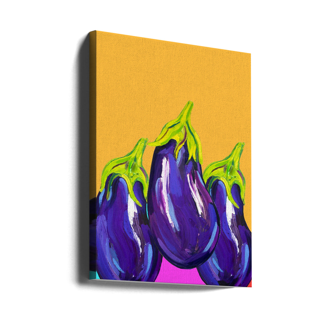 Groovy Aubergines by Alice Straker | Colorful Painted Vegetables, Large Canvas Wall Art Print | Artsy Earth