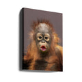 Funny Monkey Kiss by Prabu Dennaga | Cute Animal Portrait, Large Canvas Wall Art Print | Artsy Earth