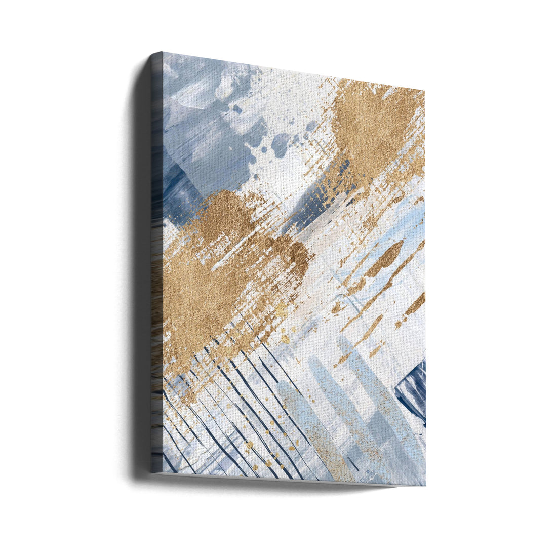 Serenity in Blue-1 by Sally Ann Moss | Abstract Gold Artwork, Large Canvas Wall Art Print | Artsy Earth