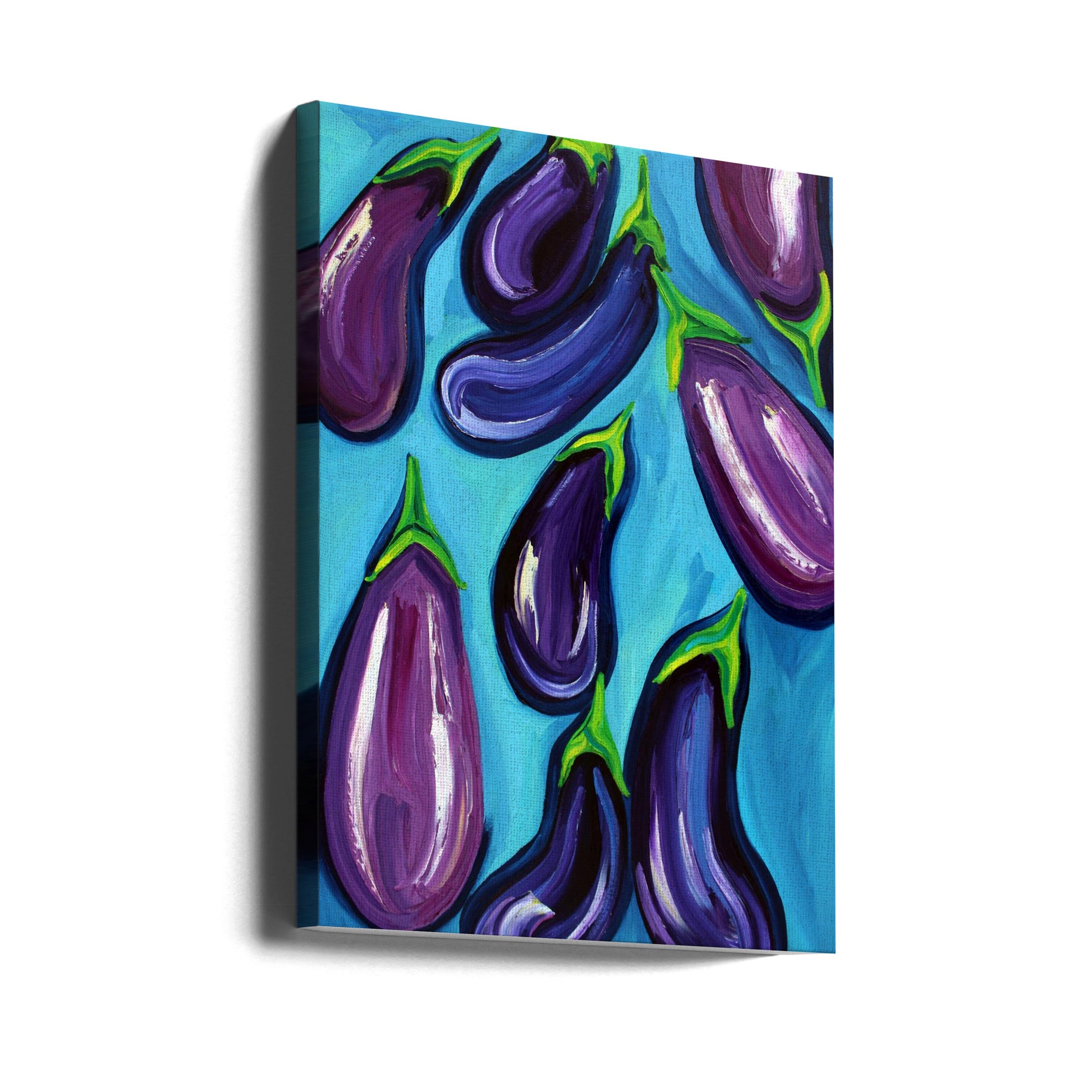 Aubergine Rain by Alice Straker | Purple Eggplant Food, Large Canvas Wall Art Print | Artsy Earth