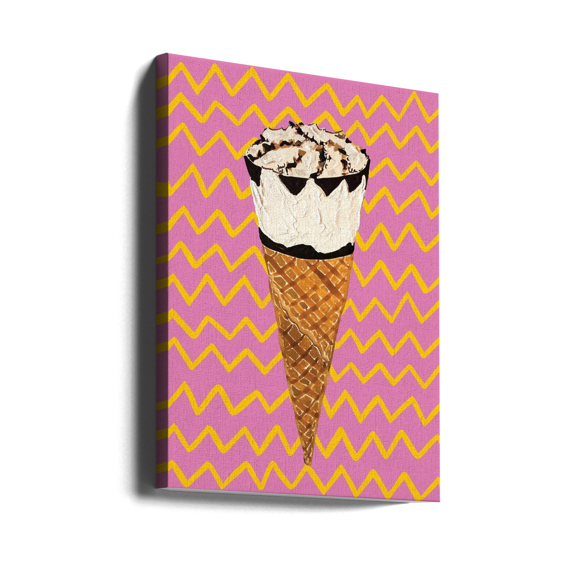 Cornetto Pink by Alice Straker | Colorful Ice Cream, Large Canvas Wall Art Print | Artsy Earth