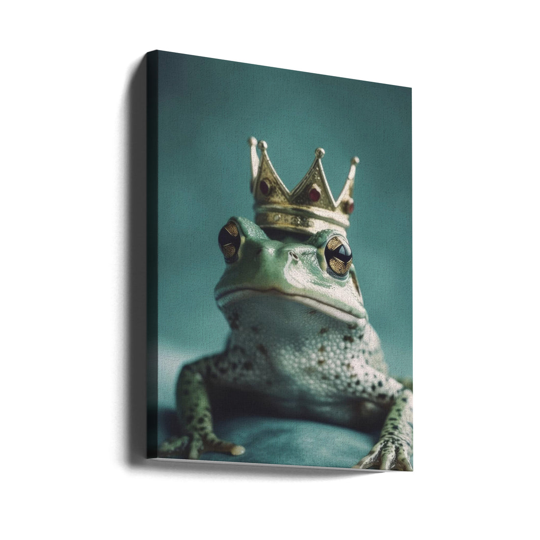 Kiss The Frog by Treechild | Funny Frog Prince, Large Canvas Wall Art Print | Artsy Earth